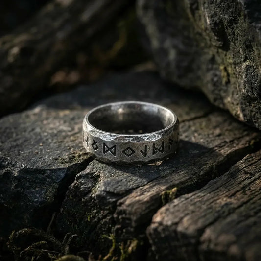 The Warrior's Oath Ring - Engraved Stainless Steel